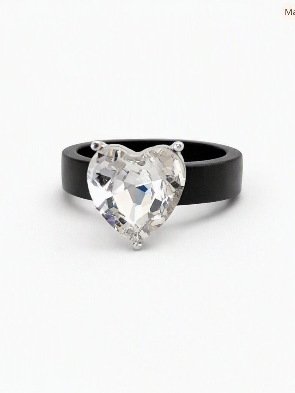 Size 8 Women’s Black Ceramic Promise Ring – Engagement Promise Ring